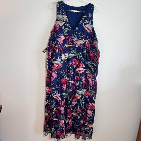 Kensie Blue Floral print Maxi Dress, Size 10 - Picture 1 of 8